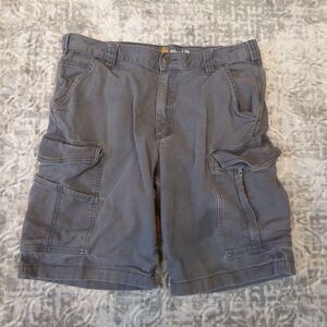 Carhartt Shorts Mens 36 Gray Relaxed Fit Work Stretch Cargo Dark Comfort Flex